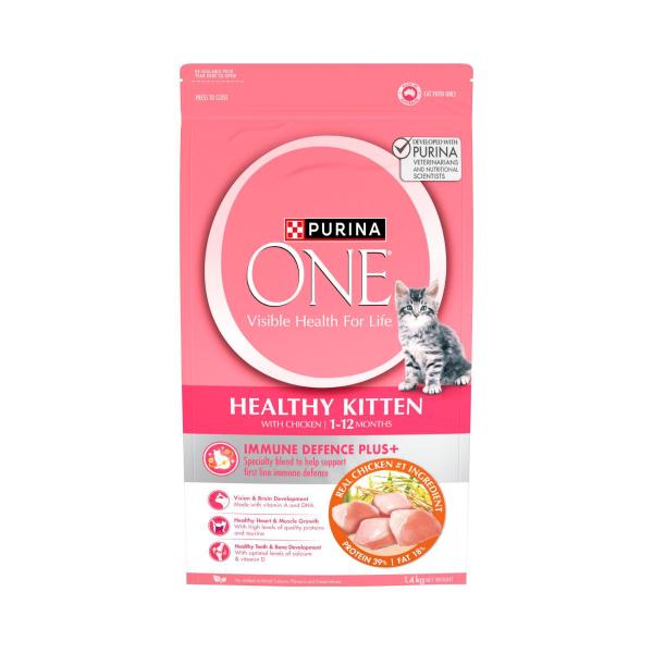 PURINA ONE HEALTHY KITTEN 1-12 MONTHS WITH CHICKEN DRY CAT FOOD 1.4KG
