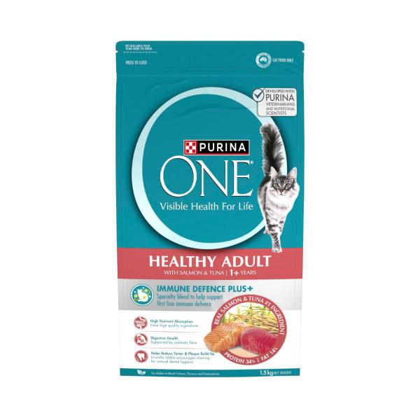 PURINA ONE ADULT DRY CAT FOOD HEALTHY SALMON AND TUNA 1.5KG