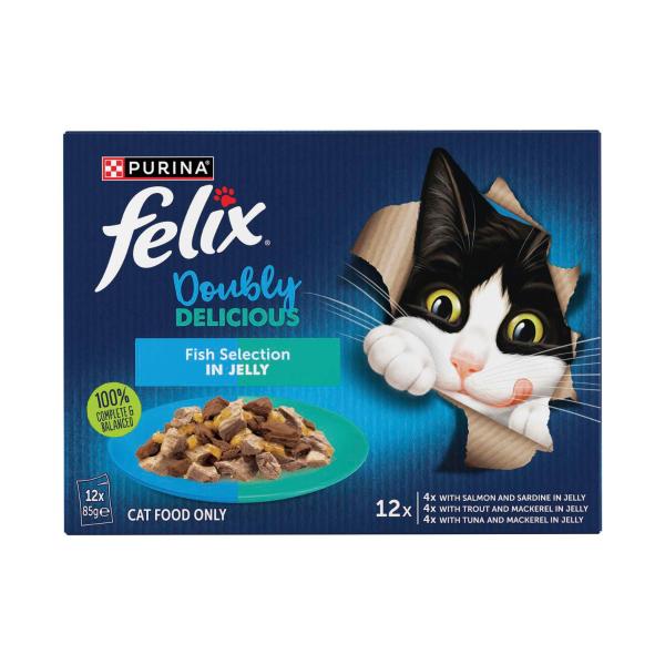 FELIX DOUBLY DELICIOUS FISH SELECTION CAT FOOD 12X85G