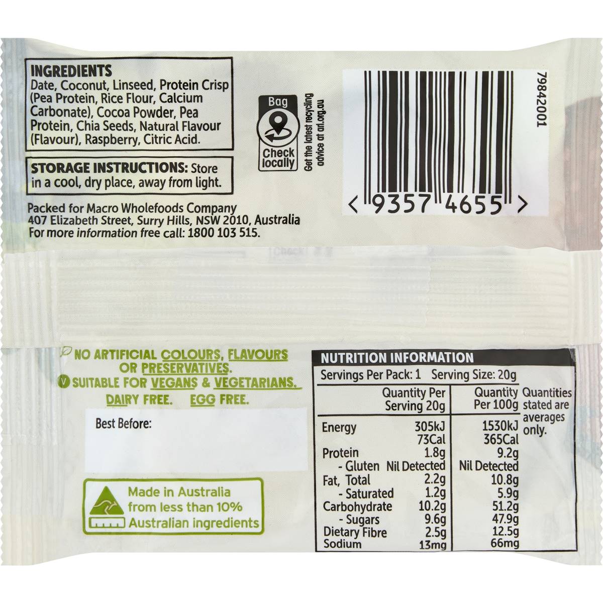 Macro Mighty Bites Berry Crunch Balls 20g