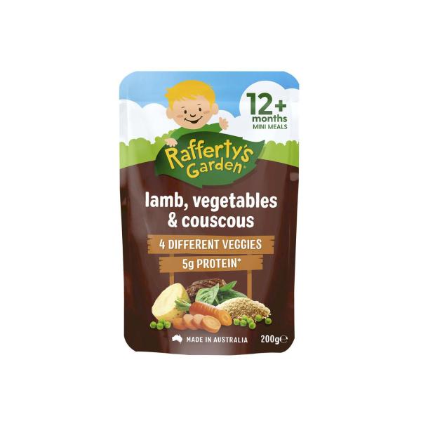 RAFFERTY'S GARDEN LAMB COUSCOUS & SPRING VEGETABLES 12+ MONTHS 200G
