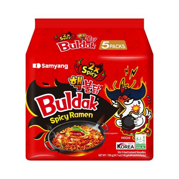 SAMYANG BULDAK SPICY RAMEN 2X SPICY 5 PACK:700GM