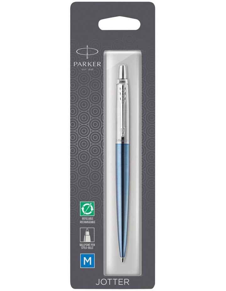 Jotter Waterloo Chrome Trim Ballpoint Pen in Blue