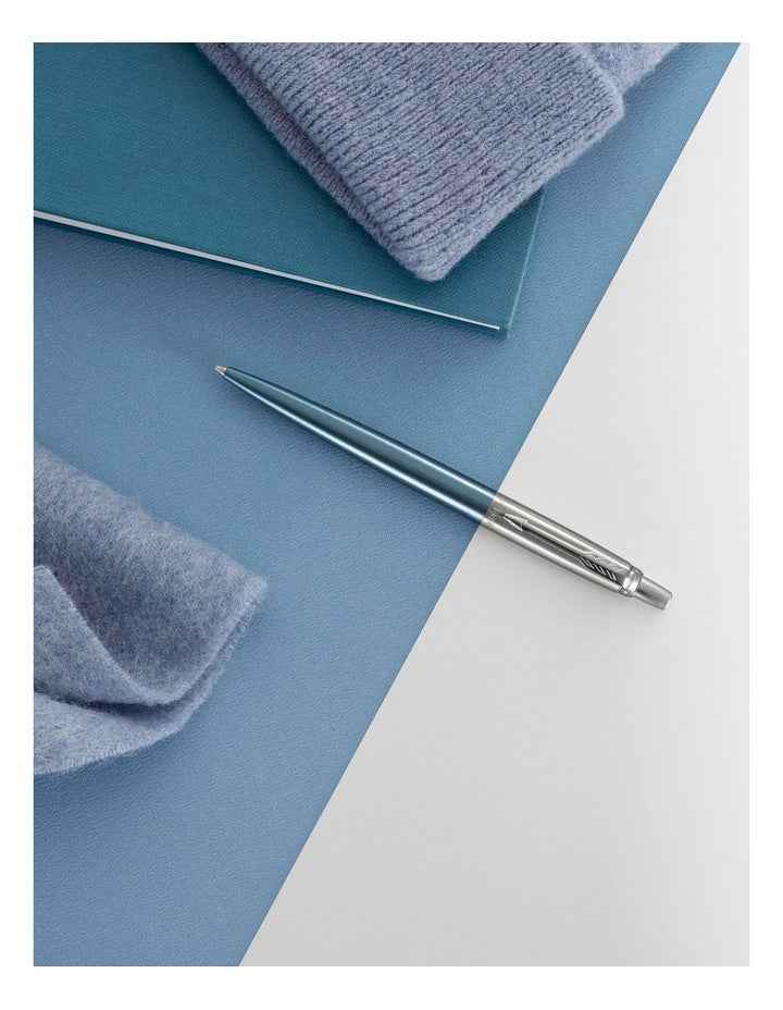 Jotter Waterloo Chrome Trim Ballpoint Pen in Blue