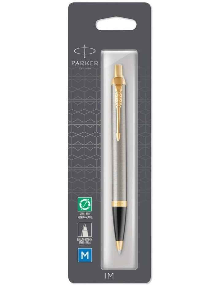 IM Ballpoint Pen Brushed Metal Gold Trim