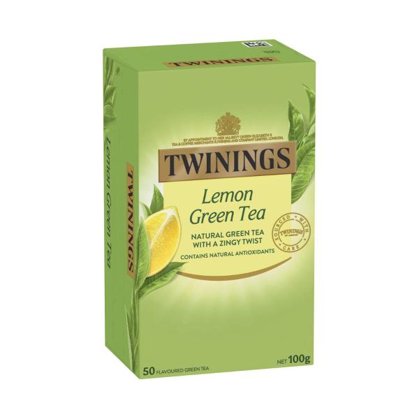 TWININGS GREEN TEA & LEMON TEA BAGS 50 PACK