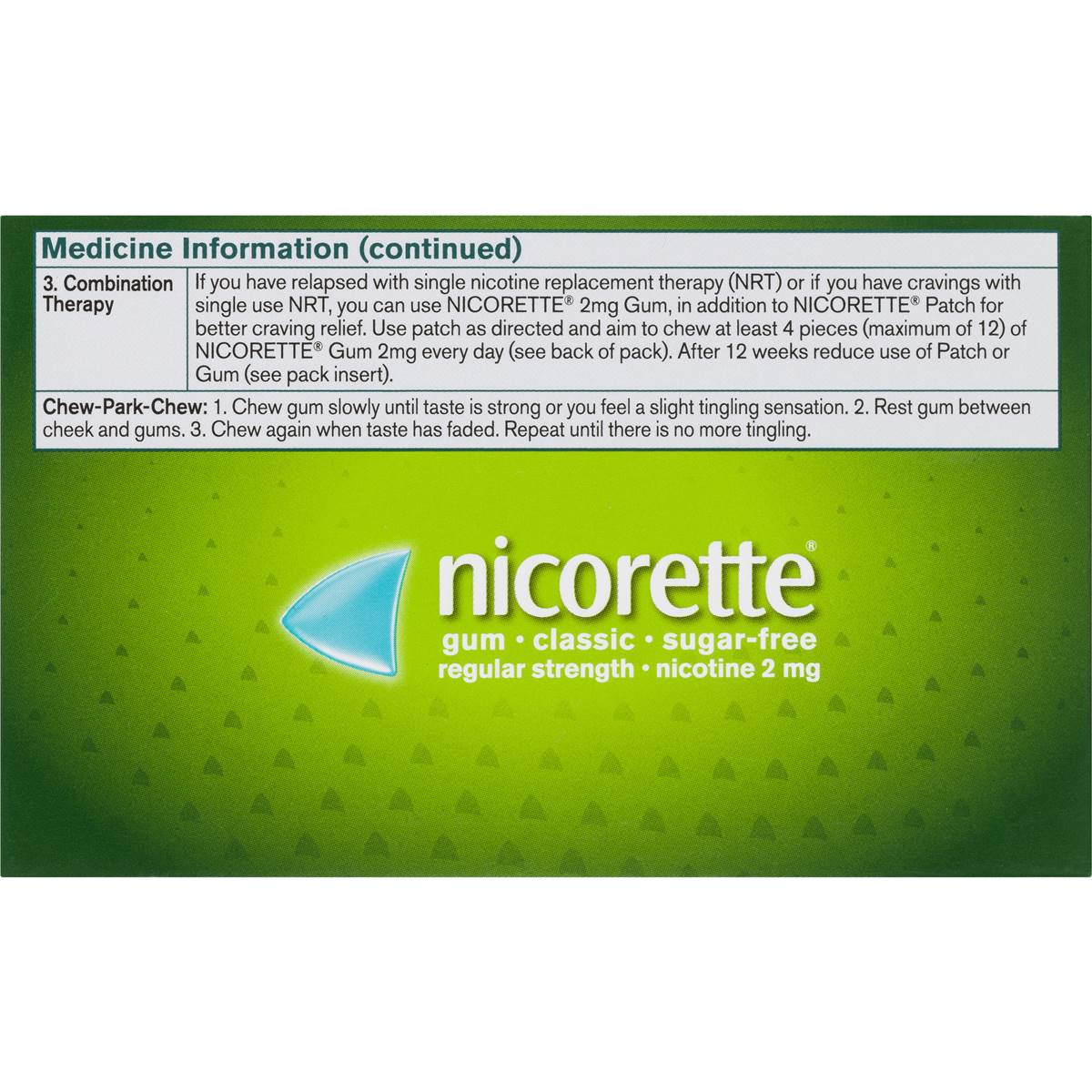 Nicorette Nicotine Gum Classic 2mg Regular Strength 210 pack