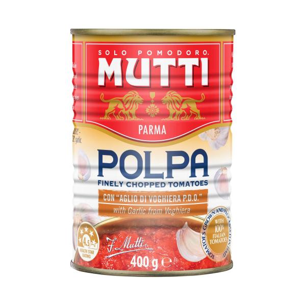 MUTTI POLPA FINELY CHOPPED TOMATOES WITH GARLIC 400G