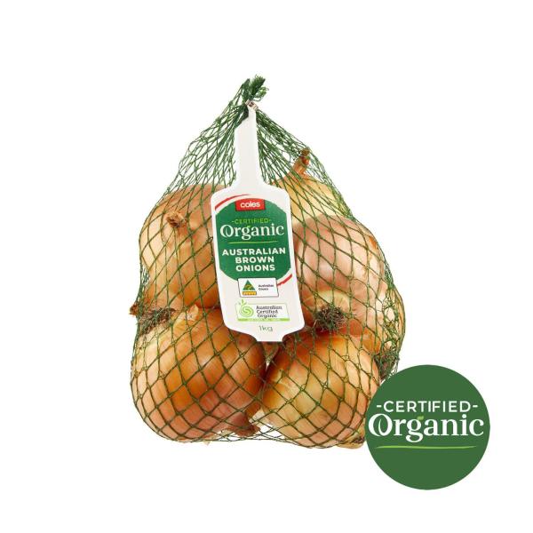 COLES ORGANIC ONIONS:BROWN:.:1 KG