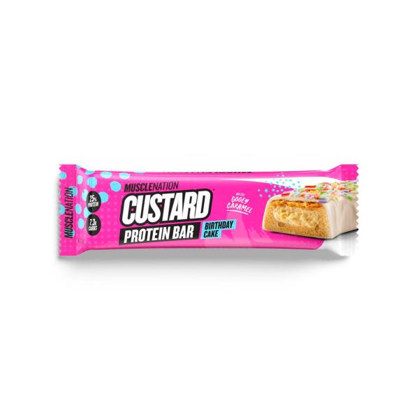 MUSCLE NATION CUSTARD PROTEIN BAR BIRTHDAY CAKE 60G