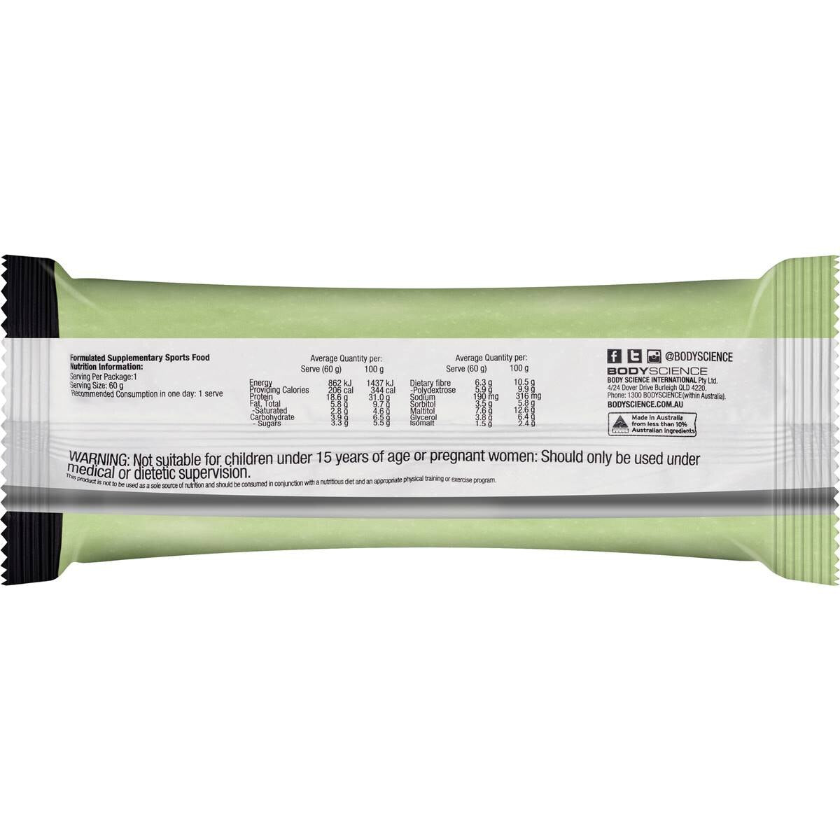 BSC High Protein Low Carb Bar Choc Mint 60g