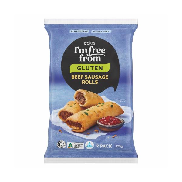 COLES I'M FREE FROM BEEF SAUSAGE ROLL 320G