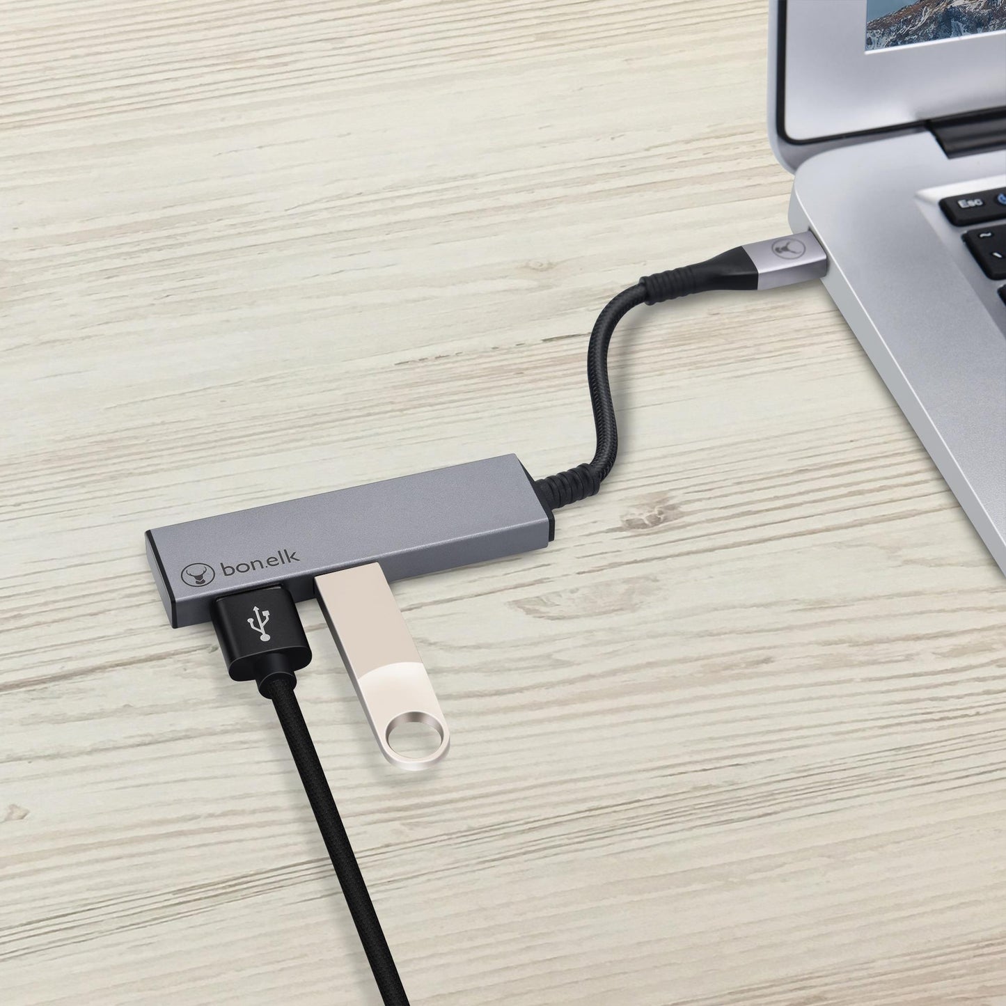 Bonelk Long-Life Slim UBS-C to 2 Port USB-A Hub