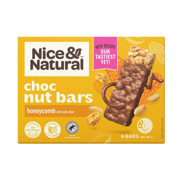 NICE AND NATURAL ROASTED NUT BAR HONECOMB 180G