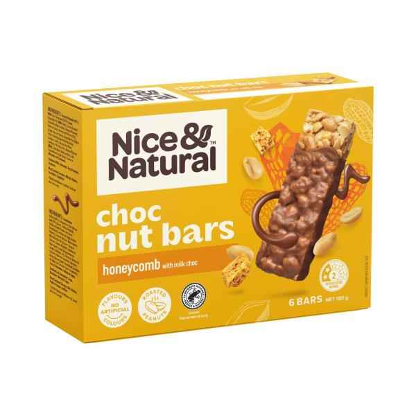 Nut Bars Honeycomb With Milk Choc Multipack Snacks 6 Pack