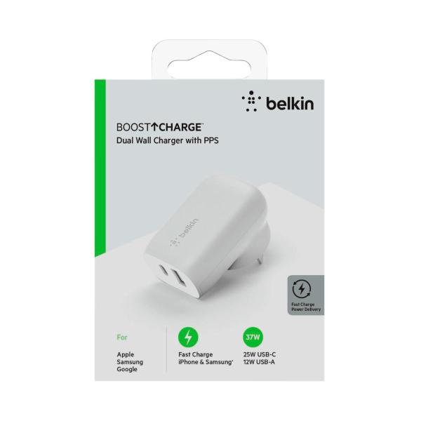 BELKIN 42W (PD30W PPS USB-C & 12W USB-A) UNIVERSAL WALL CHARGER