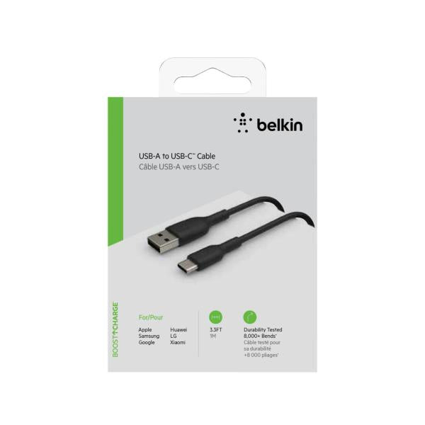 BOOSTCHARGEUSB-A TO USB-C CABLE- 1M - BLACK