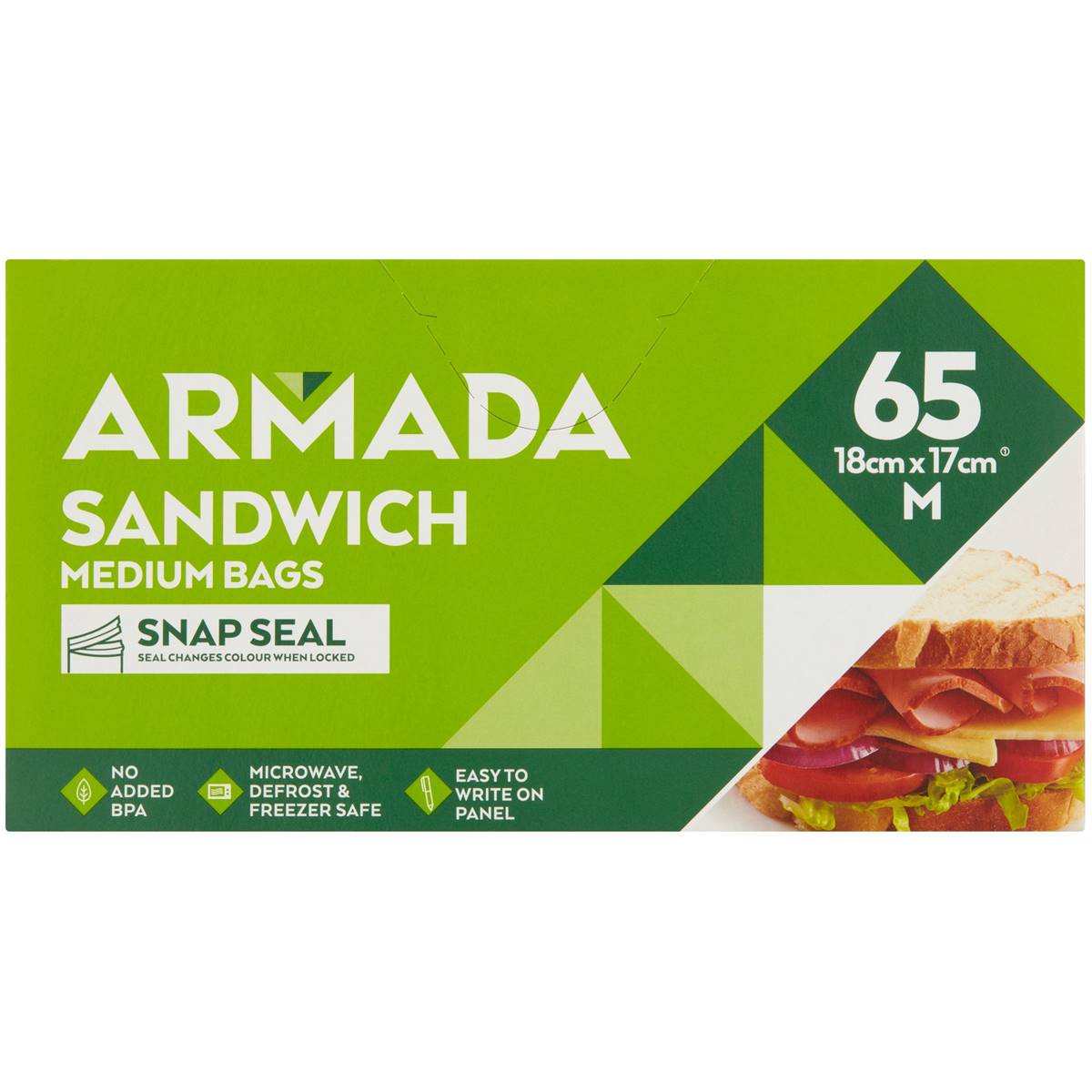 Armada Resealable Sandwich Bags 65 pack