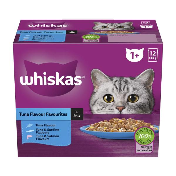 Adult 1 + Years Wet Cat Food Tuna Favourites In Jelly 12x85g Pouches