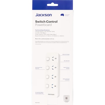 Jackson 4 Outlet Individually Switched Powerboard With 1 Metre Lead each
