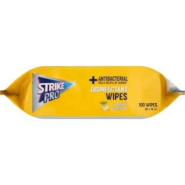 Strike Pro Disinfectant Wipes Lemon 100 pack