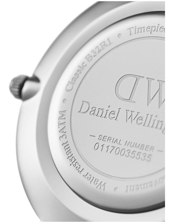 Petite Sterling 32mm Stainless Steel Quartz Watch in White/Silver