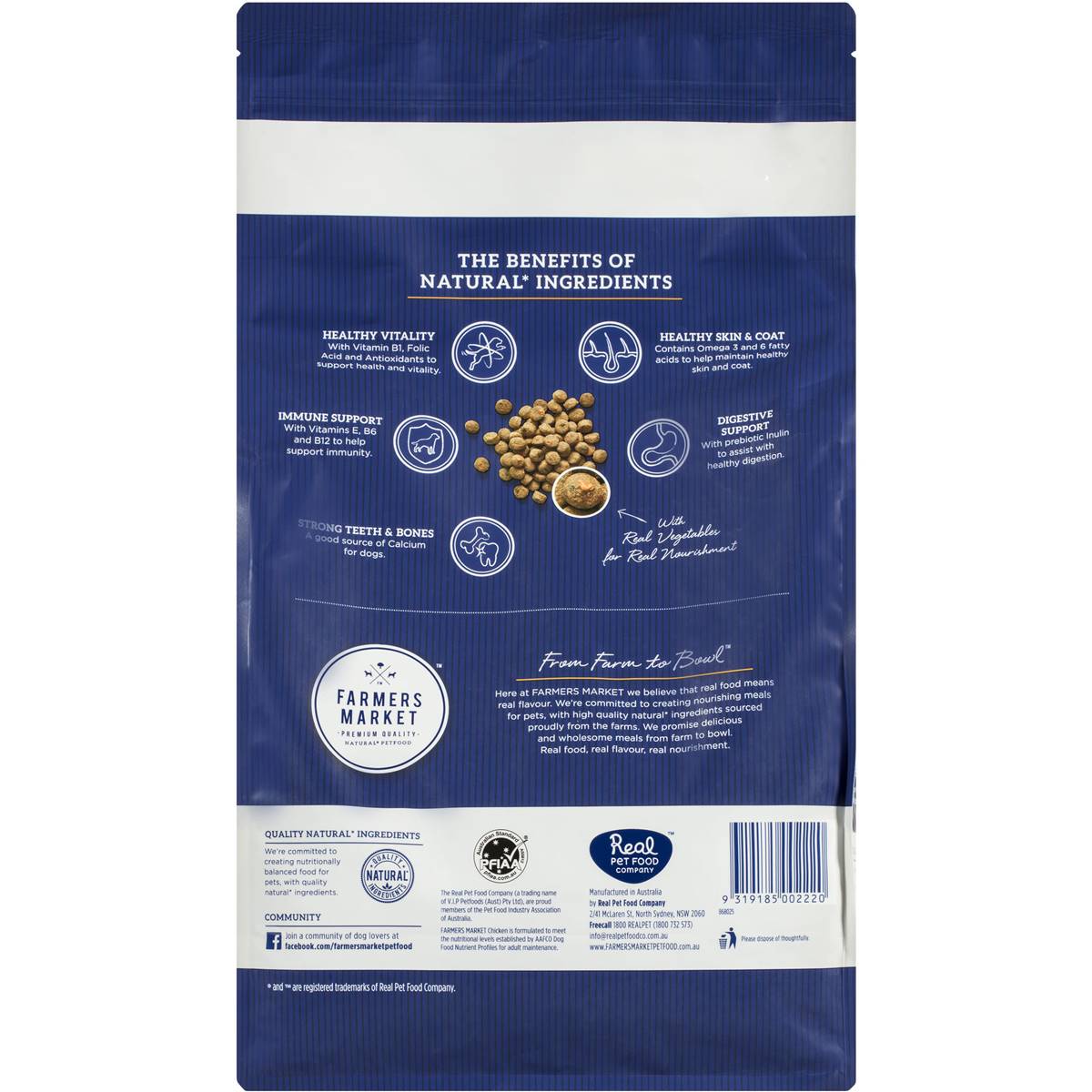 Farmers Market Adult Dry Dog Food Chicken & Farm Vegetables 2.7kg