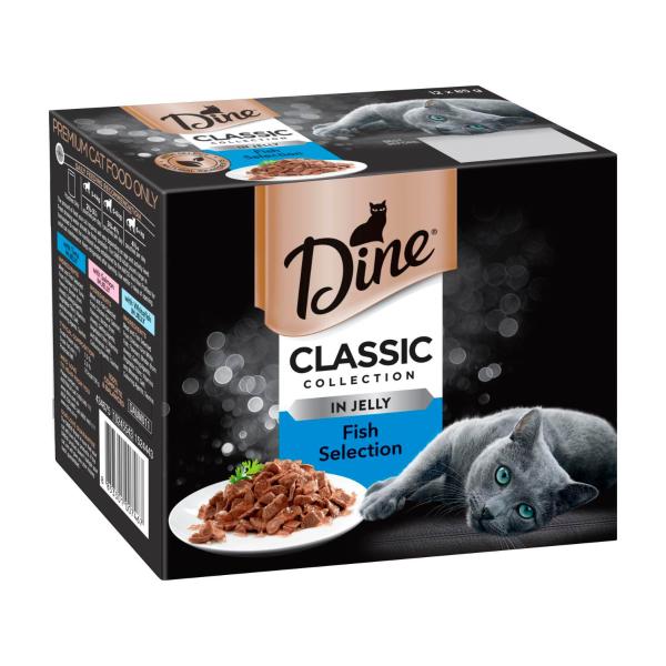 DINE CLASSIC COLLECTION POUCH CAT FOOD 12X85G:FISH SELECTION:.:1020 GRAM