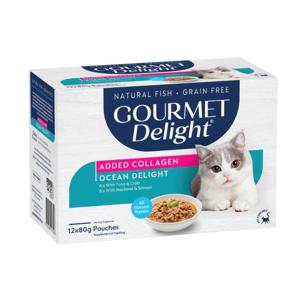 GOURMET DELIGHT MULTIPACK CAT FOOD 12X80G:OCEAN MENU:.:960 GRAM