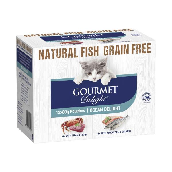 Multipack Ocean Delights Cat Food 12x80g