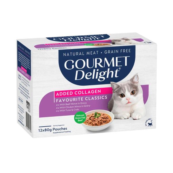 GOURMET DELIGHT MULTIPACK CAT FOOD 12X80G:FAVOURITES:.:960 GRAM