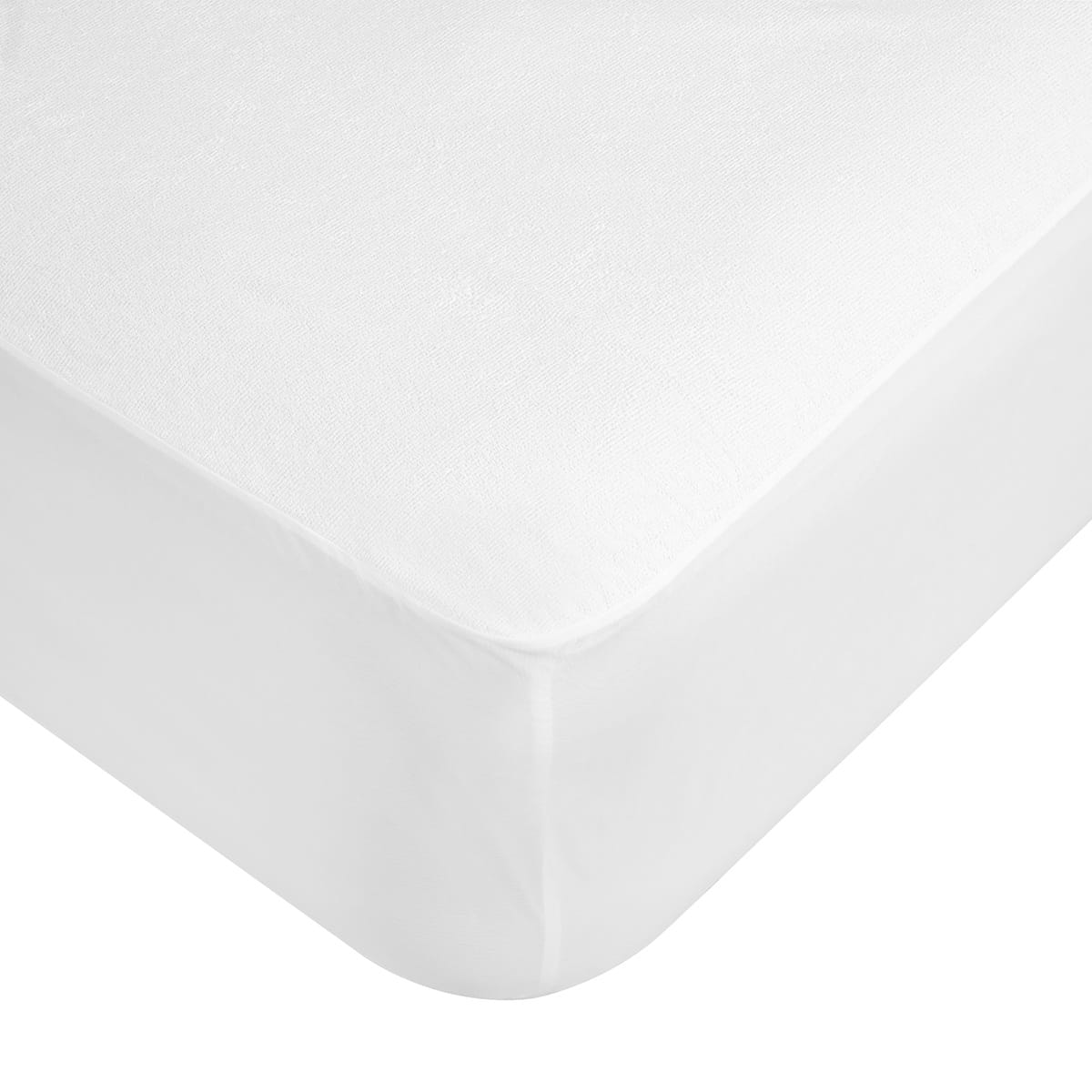 Waterproof Fitted Mattress Protector - Single Bed, White