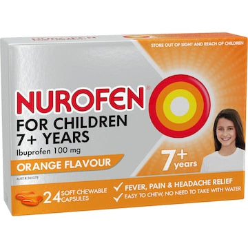 Nurofen For Children 7+ Yrs Chewable Ibuprofen Orange 24 pack