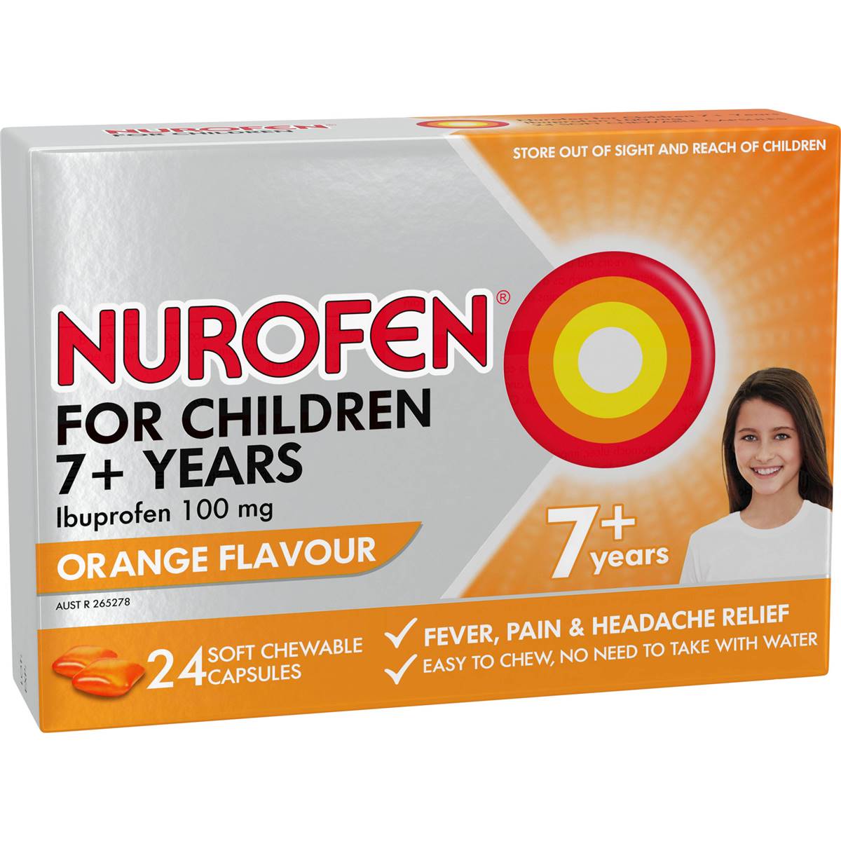 Nurofen For Children 7+ Yrs Chewable Ibuprofen Orange 24 Pack