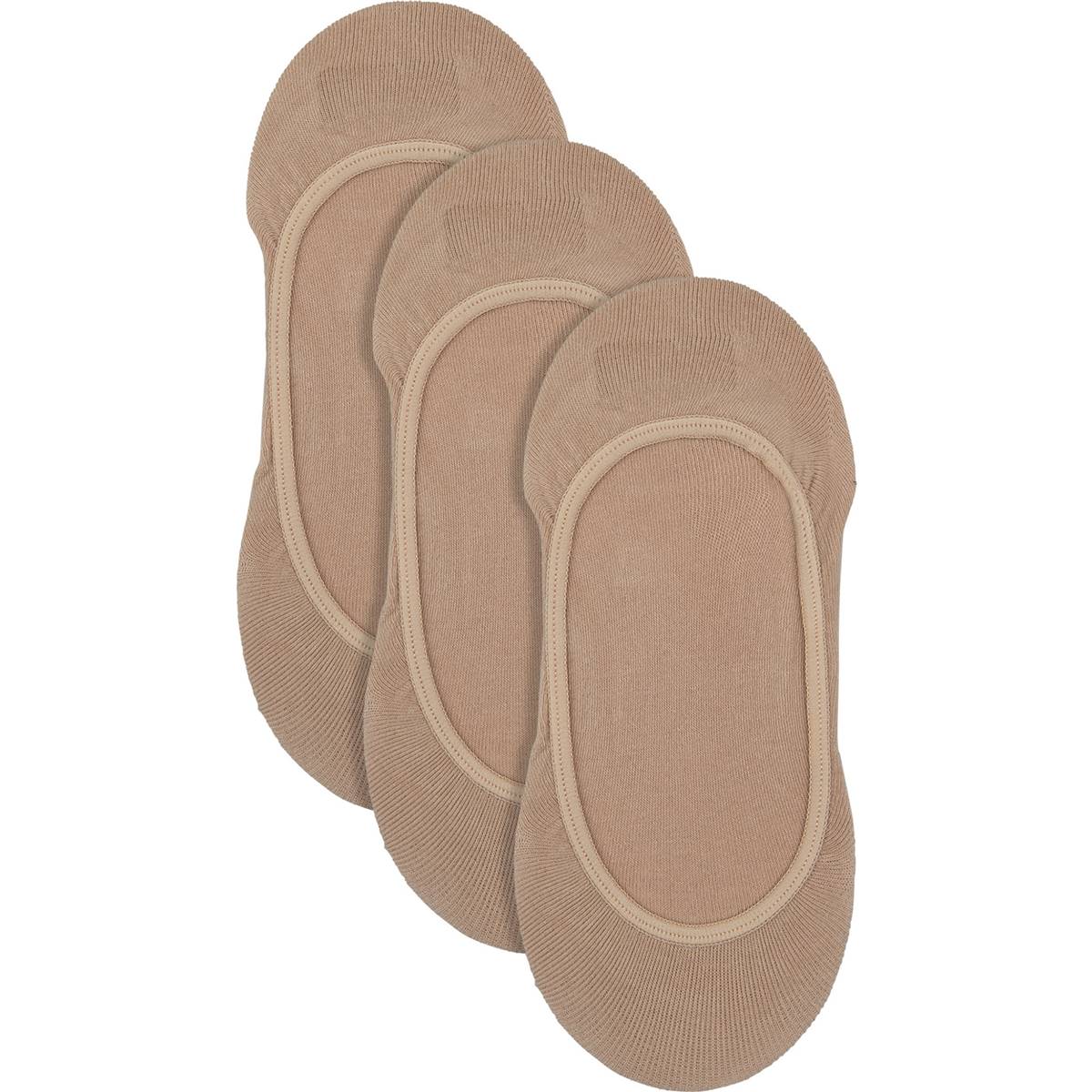 Underworks Ladies Invisible Footlets Nude 9-11 3 Pack