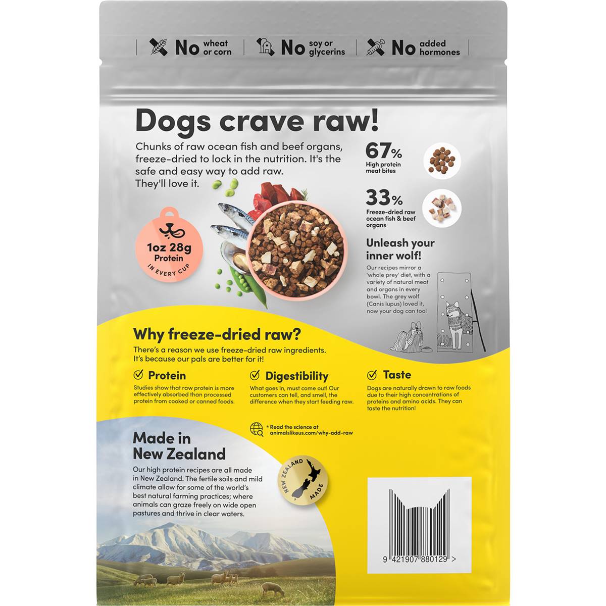 Animals Like Us RawMix33 Dry Dog Food With Ocean Fish 1kg