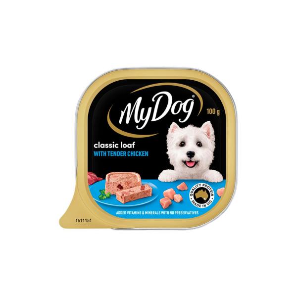 MY DOG ADULT WET DOG FOOD CLASSIC LOAF WITH TENDER CHICKEN 100G TRAY