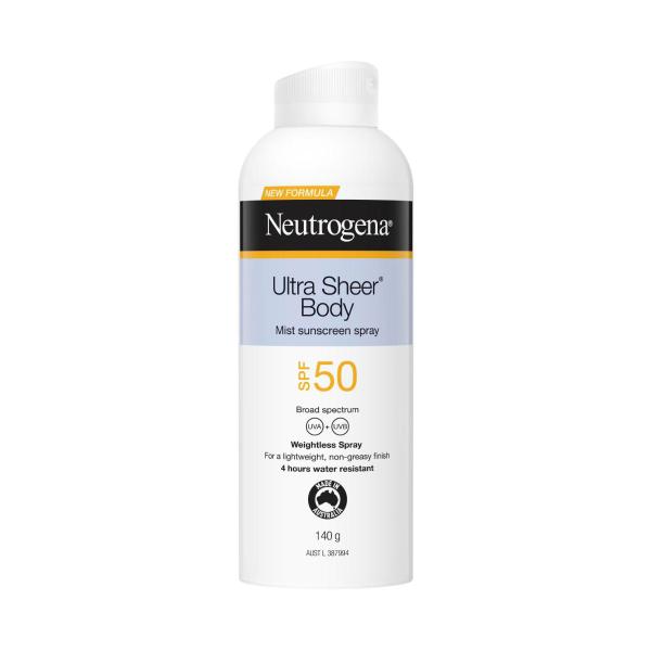 NEUTROGENA ULTRA SHEER BODY MIST SUNSCREEN SPF50 140G