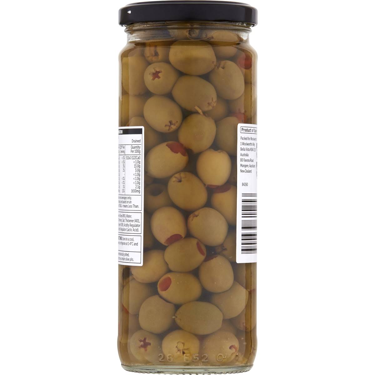 Woolworths Green Stuffed Olives 450g