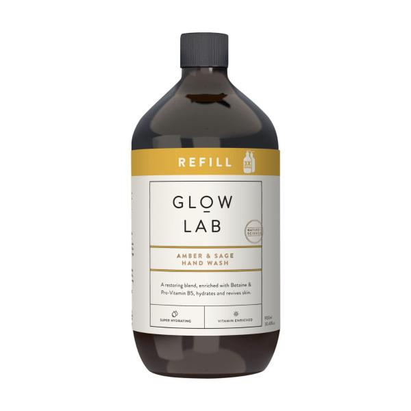 GLOW LAB HAND WASH REFILL AMBER & SAGE 900ML