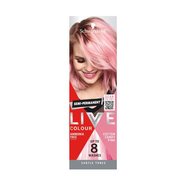 SCHWARZKOPF LIVE COLOUR PASTELS COTTON CANDY PINK 75ML