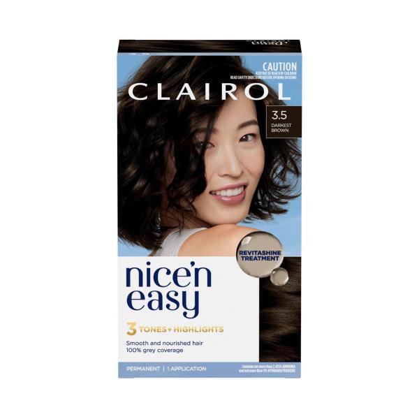 CLAIROL NICE'N EASY 3.5 DARKEST BROWN PERMANENT HAIR COLOUR