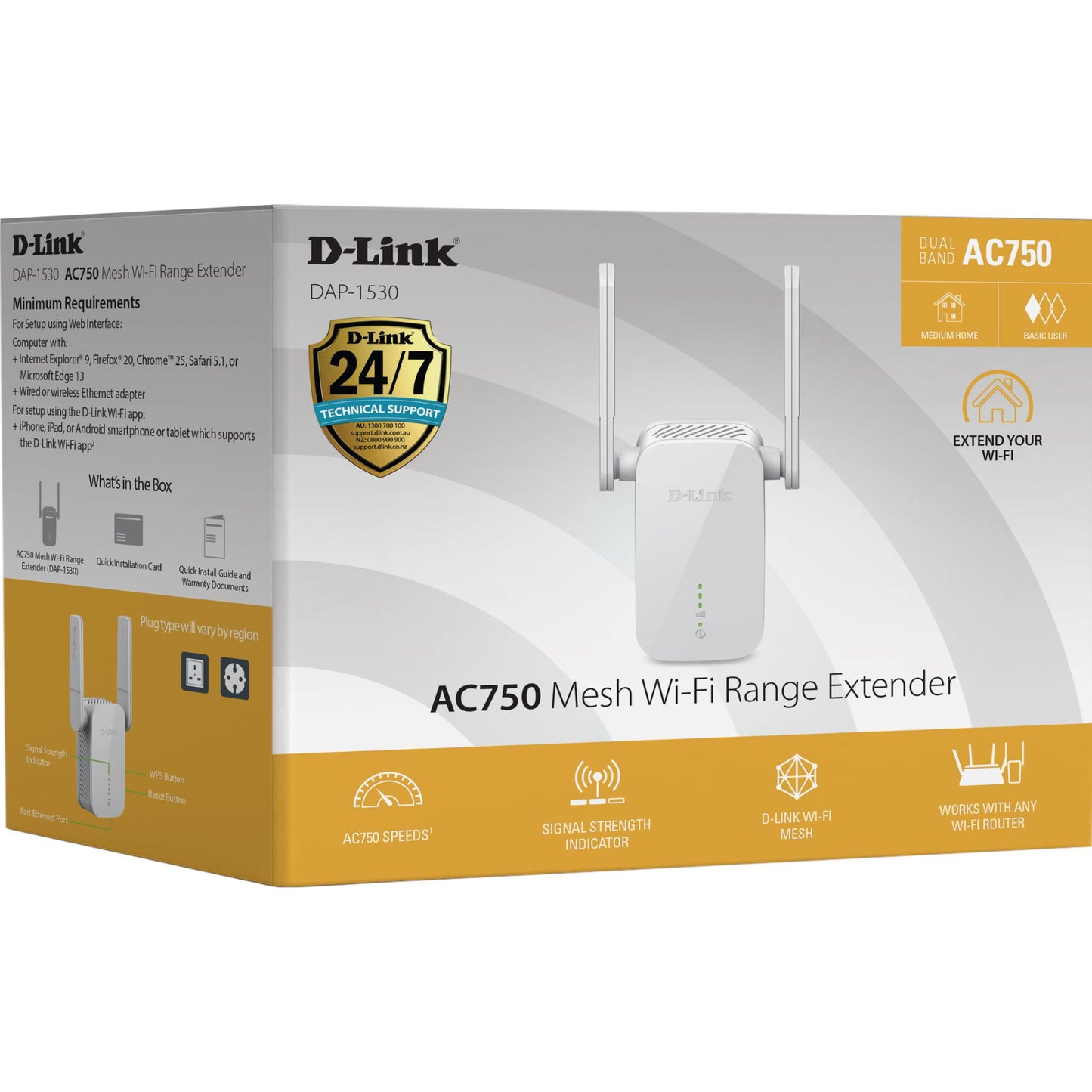 D-Link DAP-1530 AC750 Mesh Wi-Fi Range Extender