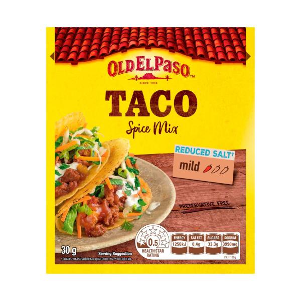 OLD EL PASO REDUCED SALT TACO SPICE MIX 30G