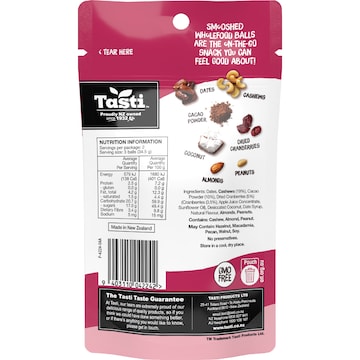 Tasti Smooshed Wholefood Balls Berry Cashew & Cacao 69g