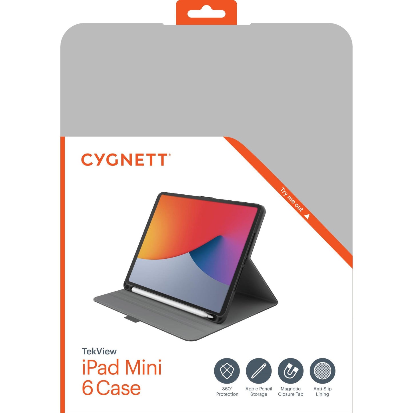Cygnett TekView Case for iPad mini 6 (Grey/Black)