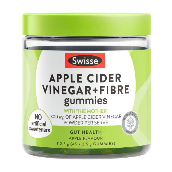 Apple Cider Vinegar + Fibre Gummies With 800 mg of Applle Cider Vinegar + a Source of Fibre