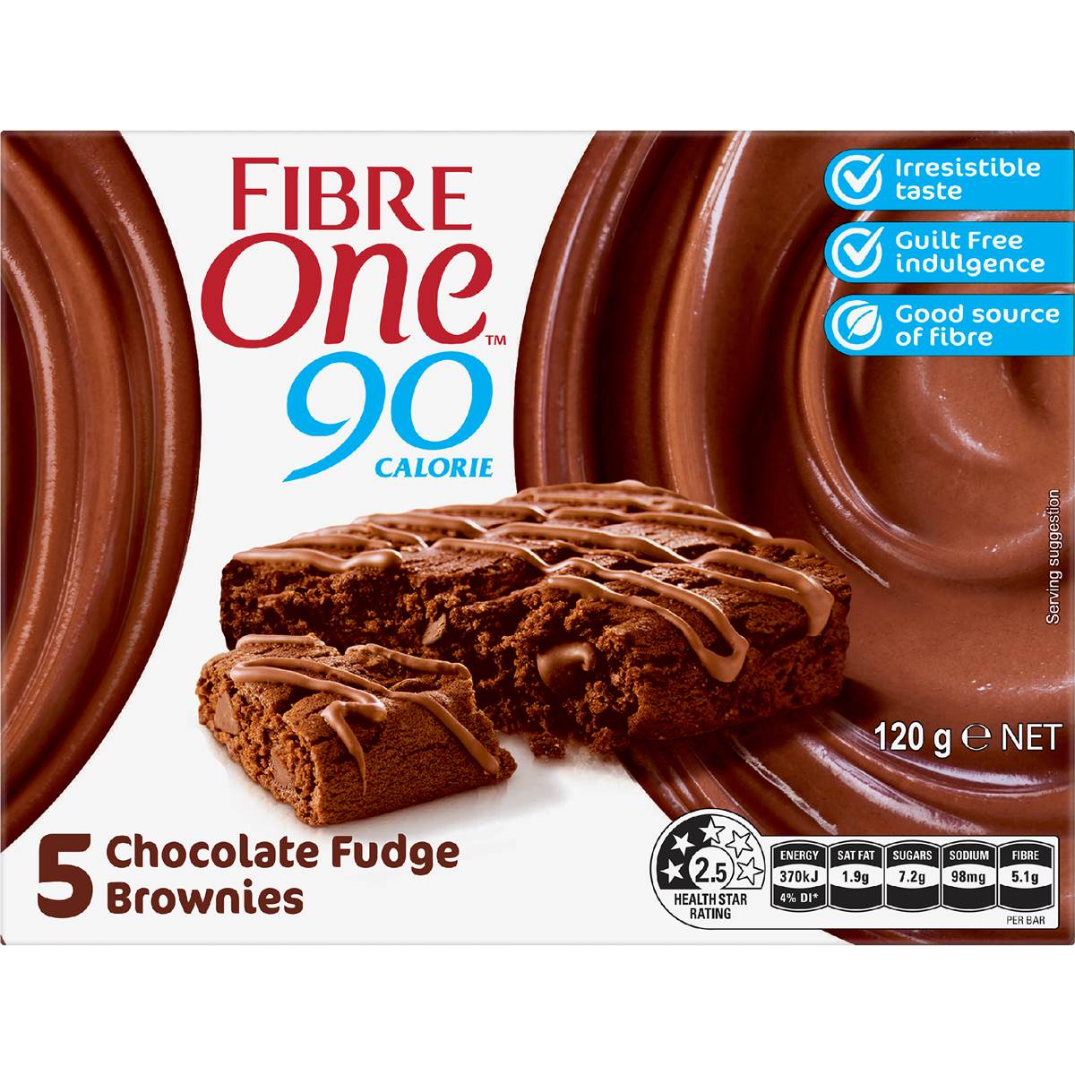 Fibre One 90 Calorie Chocolate Fudge Brownies 24g x 5 pack