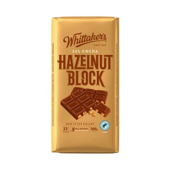 WHITTAKER'S BLOCK CHOCOLATE HAZELNUT BLOCK 200G