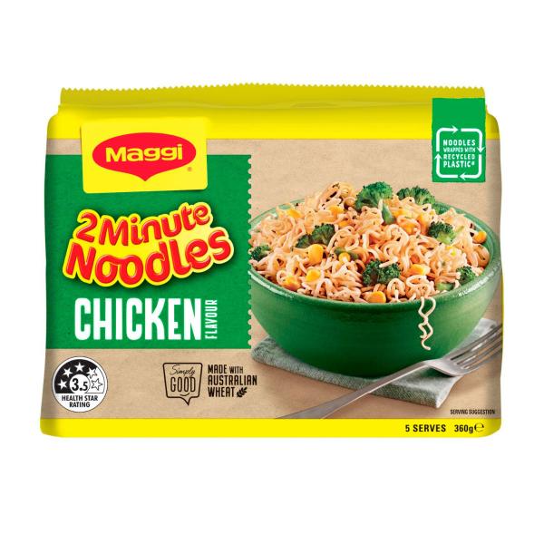 MAGGI 2 MINUTE INSTANT NOODLES CHICKEN FLAVOUR 5 PACK